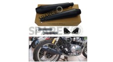 Royal Enfield GT and Interceptor 650cc AEW TE 101 Black Exhaust Silencer Pair